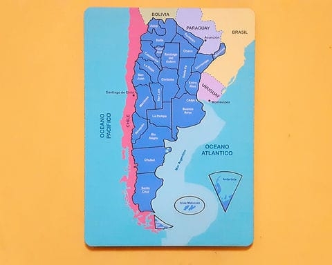 ENCASTRE MAPA REPUBLICA ARGENTINA DE MADERA